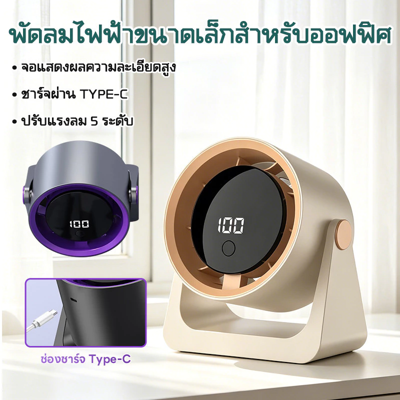 พัดลมตั้งโต๊ะ พัดลมติดผนัง ติดพนังห้อยเเขวนได้ปรับความแรงได้ 100 ระดับ