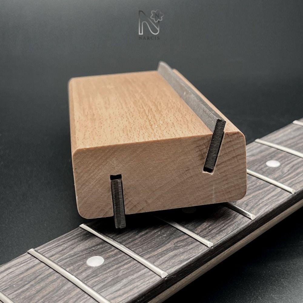 ตะไบ NARCIS Fret Crowning ไม้+เหล็กกล้าคาร์บอน 30° 90° Fret End Beveling File, Precision File 2 In 1