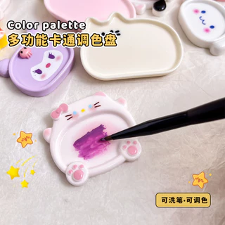 จานผสมสีเจล จานน้องน่ารักมาก การ์ตูน เซรามิคผสมสีเจล