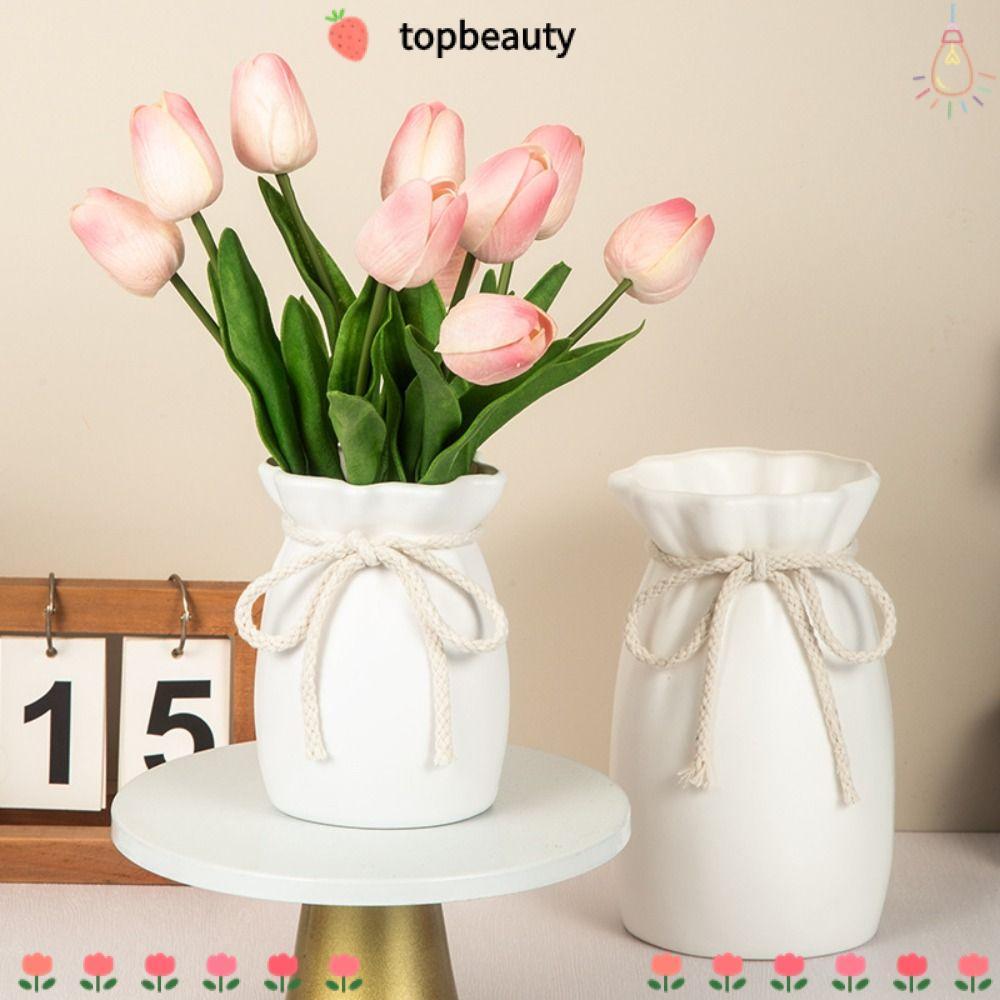 ท็อปบิวตี้ แจกันดอกไม้,พลาสติกโบว์ออกแบบนอร์ดิกแจกันตกแต่ง,บ้านสีขาวสก์ท็อปเครื่องประดับตกแต่งห้องนั่งเล่น