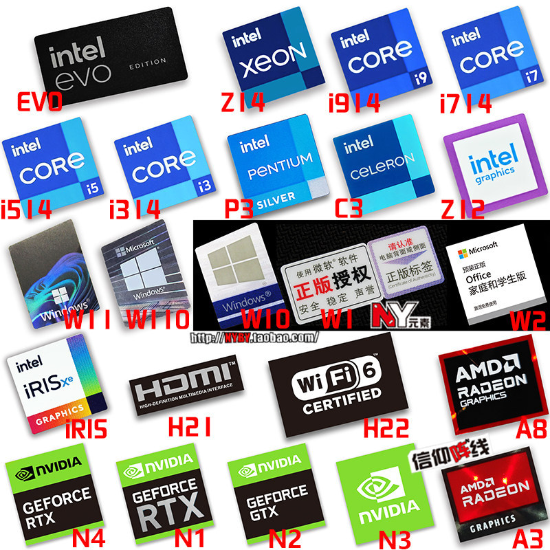 ต้นฉบับ 14th Generation core i9 i5 i7 i5 i3 evo โน้ตบุ๊คคอมพิวเตอร์เดสก์ท็อป cpu สติกเกอร์ป้าย
