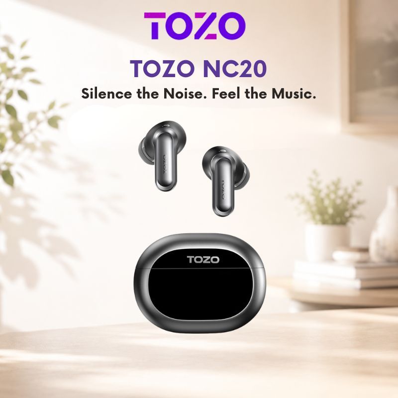 TOZO NC20 Bluetooth Wireless Earbuds LDAC ANC Black Mini