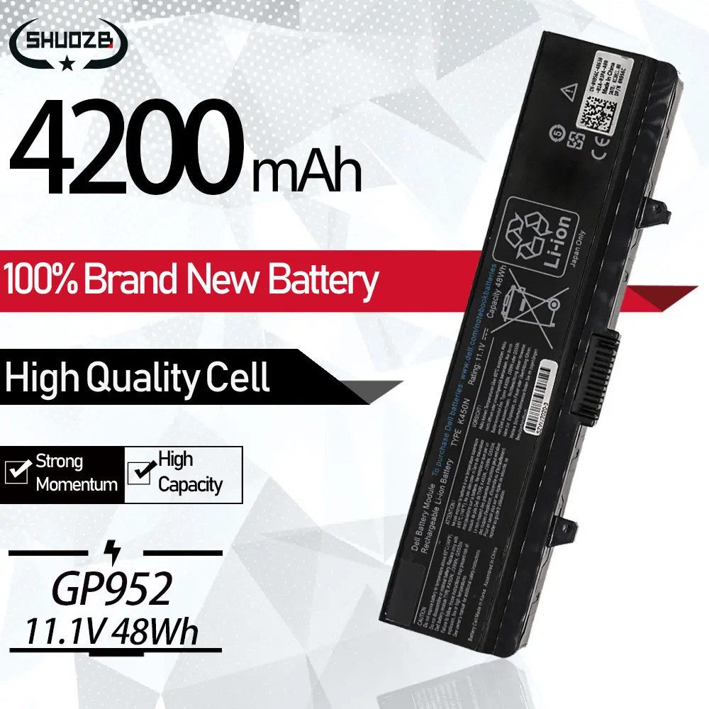 New Laptop Battery GW252 GW240 GP952 PP42L PP29L PP41L K450N D608H RU583 For Dell Inspiron 1525 1526