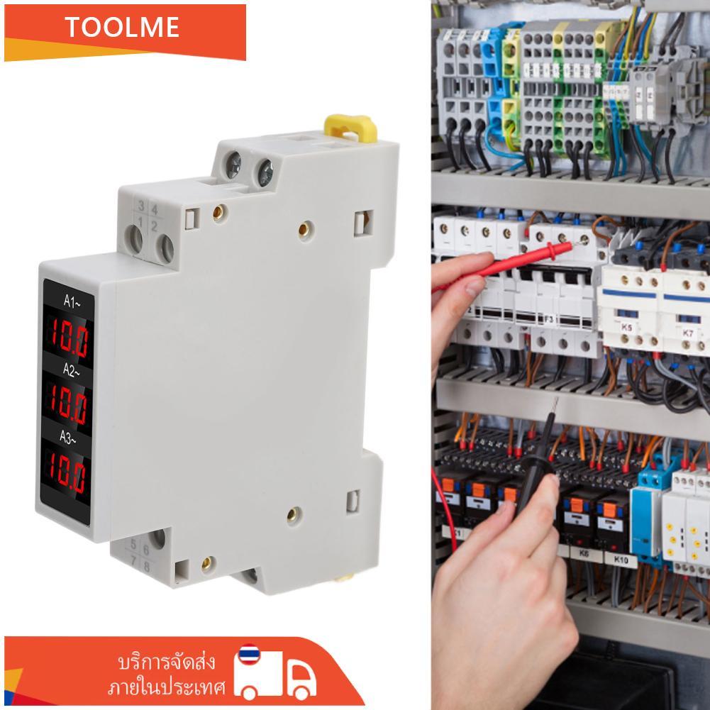 ERYUE 3 เฟส Precision Machined DIN Rail Ammeter จอแสดงผล LED ดิจิตอล Amp Meter สำหรับการจัดการพลังงา