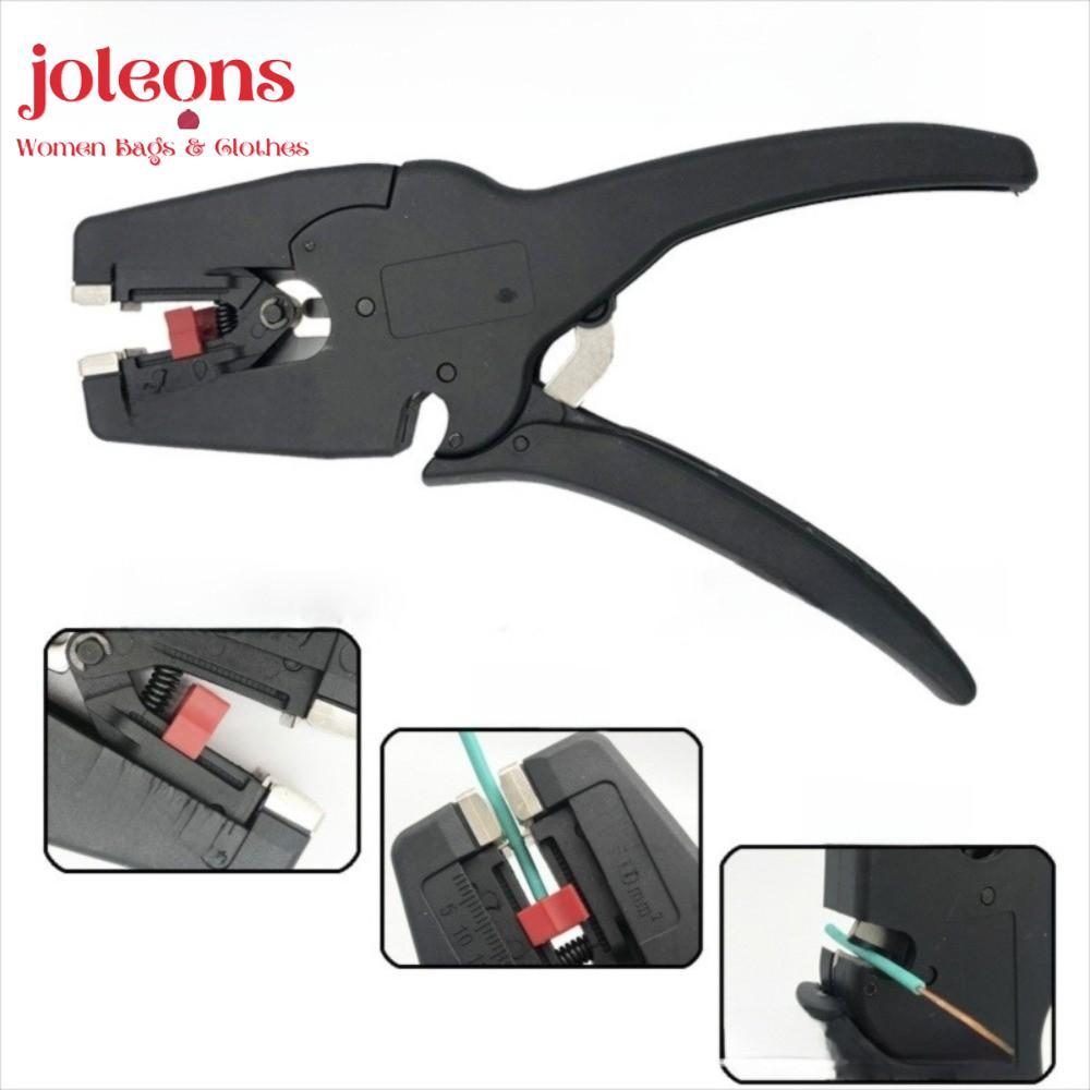 JOLEONS คีมปอกสายไฟอัตโนมัติ, คีมลวดขนาดเล็กแบบพกพา, คุณภาพสูง 2 in 1 32-7AWG คีมตัดสําหรับงานหนักสํ