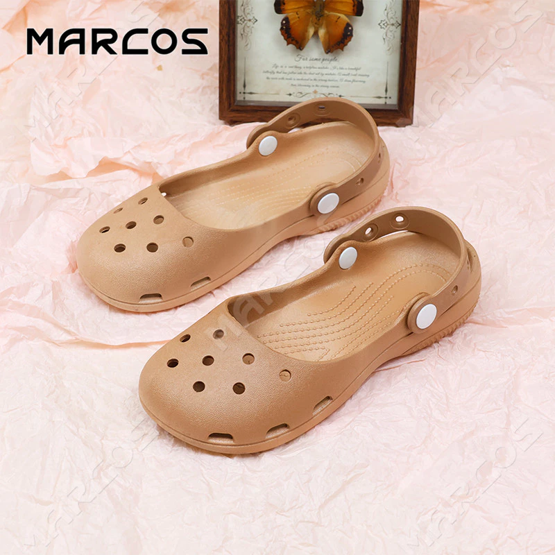 MARCOS รองเท้าหัวโตผู้หญิง แบบรัดส้นดีไซน์สวย วัสดุ EVA คุณภาพดี พื้นหนานุ่ม รองรับส้นเท้า กันลื่น ทนทานใช้งานยาวนาน #05