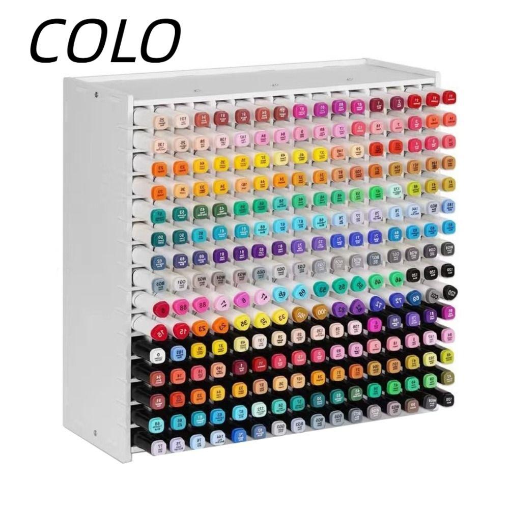 COLO Art Marker Rack, Multi Slots PVC MARKER ปากกาขนาดใหญ่ความจุ 72/120/180/240 กริดแปรงชั้นเก็บ Art เครื่องมือ
