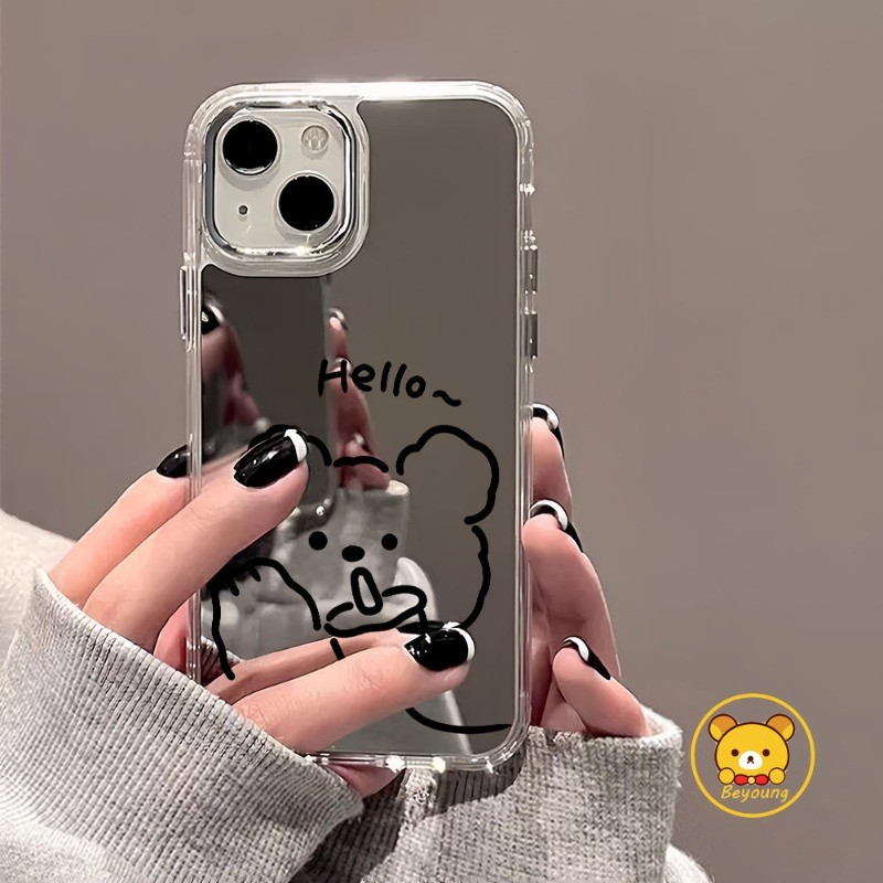หมีน่ารักกระจกสําหรับ Huawei Mate 80 Pro Max Nova 15 Pro Ultra 13i 12i 11i Y73 Y72 Y91 การ์ตูนเคสโทร