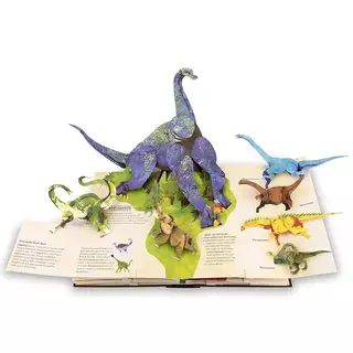 Pengatao09 หนังสือป๊อปอัพ3D สารานุกรมไดโนเสาร์ยุคก่อนประวัติศาสตร์ พับพลิกสนุก หนังสือภาพวิทยาศาสตร์ยอดฮิต เป็นของขวัญสำหรับเด็ก