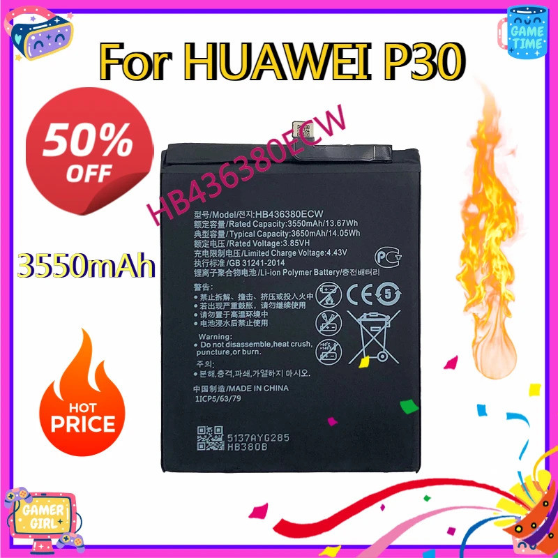 HB 3550mAh436380แบตเตอรี่ ECW สําหรับ HUAWEI P30 ELE-L09 ELE-L29 ELE-AL00 ELE-TL00 โทรศัพท์มือถือ