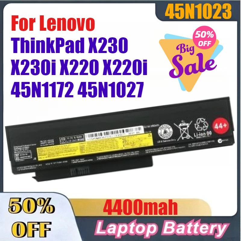 4400mAh ประสิทธิภาพสูง 45N1023 11.1V 63Wh แบตเตอรี่แล็ปท็อปสําหรับ Lenovo ThinkPad X230 X230i X220 X