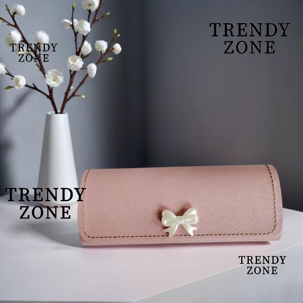 กล่องแว่นตารุ่นTrendyzone แบบHard Shell Anti-pressure ขนาดกระทัดรัด มีดีไซน์Bowสวยงาม ใช้กับแว่นตากันแดดและสะสมเป็นของขวัญ
