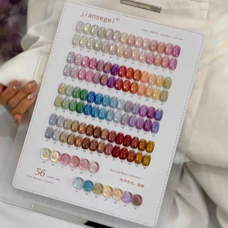 Jianse gel Jane Color 56 สี Four Seasons Color Light Cat Eye Nail Shop Dedicated Cat Eye gel Set 202