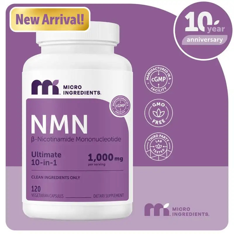 ส่วนผสมขนาดเล็ก NMN Complex 1,000 มก. ต่อเสิร์ฟ, 10-1 Complex, Zero Filler, Pure NMN 500 มก. พร้อมวิ