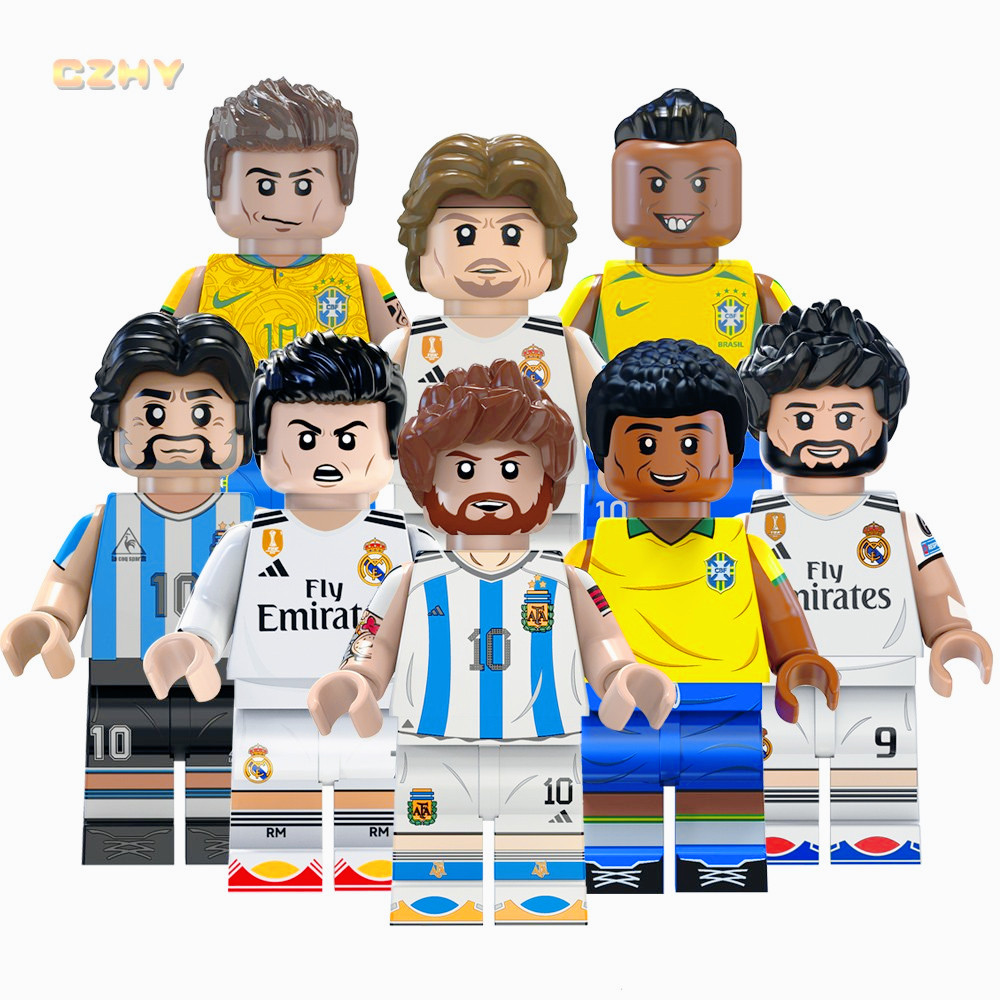 TV6501 ผู้เล่นฟุตบอล Star Messi Ronaldo Ronaldo Benzema Neymar Modric ตัวเลขของเล่นเด็ก