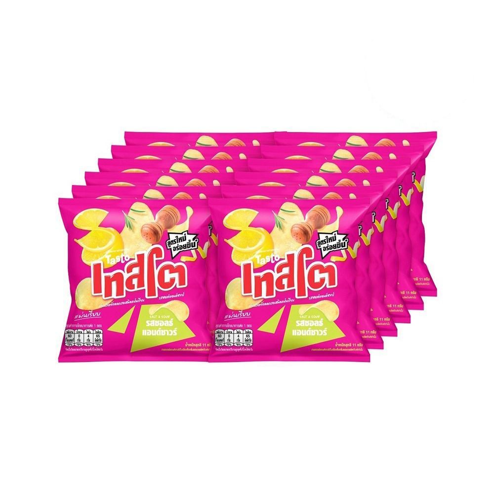 [สินค้าส่งด่วน] เทสโตมันฝรั่งแผ่นเรียบซอลแอนดซาวร์42กแพ็ค6 TASTO FLAT CUT SALT SOUR 42 G. X6