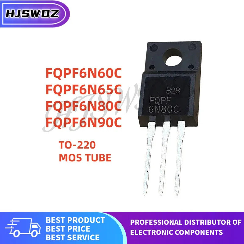 10 ชิ้น 100% ใหม่ FQPF6N80C FQPF6N90C FQPF6N60C FQPF6N65C MOS Field effect หลอด TO-220F คุณภาพดีที่ส