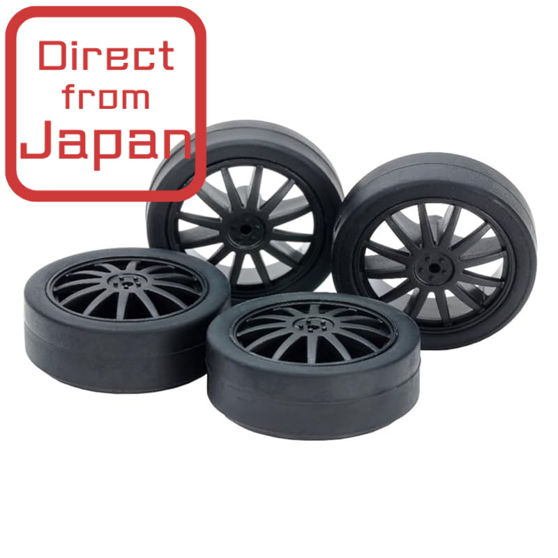 TAMIYA Mini 4WD Upgrade Parts: Low Friction Small Diameter Low Height Tires (26mm) & Carbon Reinforc
