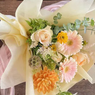 กระดาษห่อช่อดอกไม้ ผ้าฝ้าย 48×48 ซม. (28 แผ่น) สีสวย มินิมอล สำหรับจัดช่อ/DIY