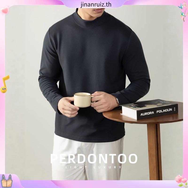 Insidemen Mens คอเต่าความร้อนเสื้อยืด Breathable Elastic Soft Body Fit ILT026EDP01