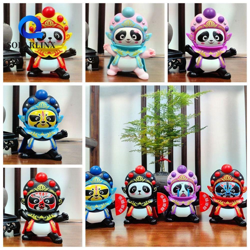 SOLARLINX Opera Face Changing Doll, Sichuan Opera Peking Opera Figure ตุ๊กตาของเล่นเปลี่ยนหน้าแพนด้า