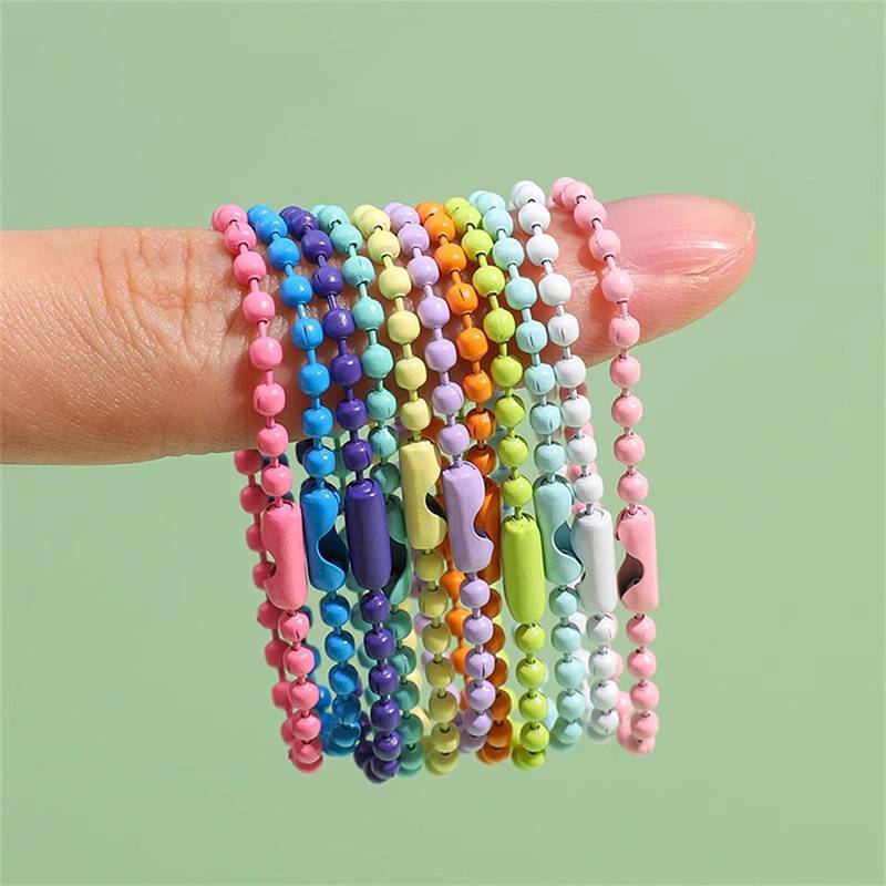 (niangbenaaa) ลูกปัดโซ่ DIY 100 ชิ้น เหมาะสำหรับพวงกุญแจ ตุ๊กตา และฉลากแท็ก ขนาด 10 ซม.