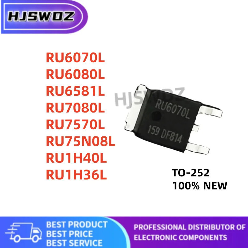 10 ชิ้น/ล็อต RU6080L RU7080L RU75N08L RU6070L RU7570L RU6581L RU1H40L RU1H36L TO-252 MOS หลอด mos ชิ