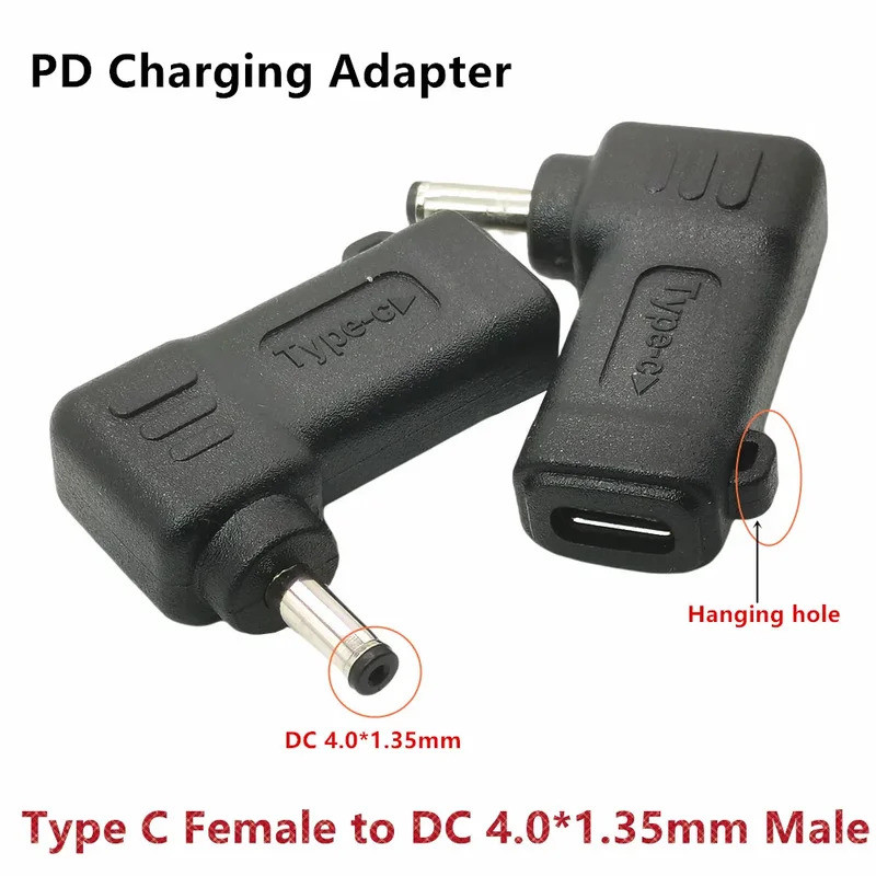PD USB C ถึง 4.0x1.35 มม.อะแดปเตอร์ชาย Slim Tip Converter ชาร์จสําหรับ Asus UX360C Q302L Q304U S200E