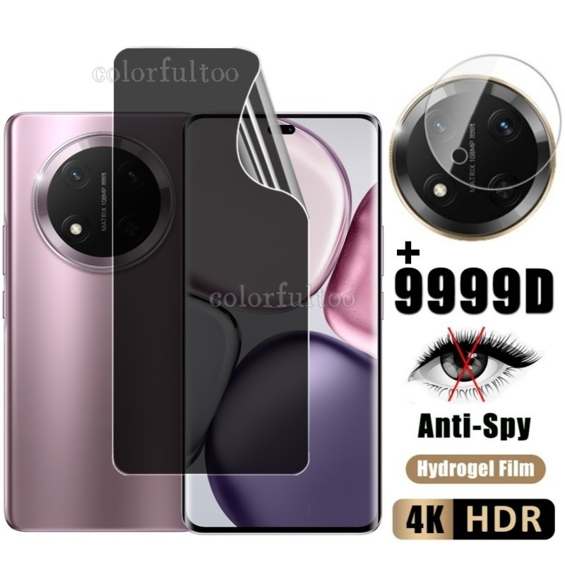 Honor X9C 5G 2in1 Anti-Spyความเป็นส่วนตัวHydrogelฟิล์มสําหรับHonor X9d X9b X9a X 9b X 9C HonorX9C 5G 2024 คลุมทั้งหมดด้านหน้าSoft Hydrogelป้องกันหน้าจอเลนส์ส่วนตัวกล้องเลนส์