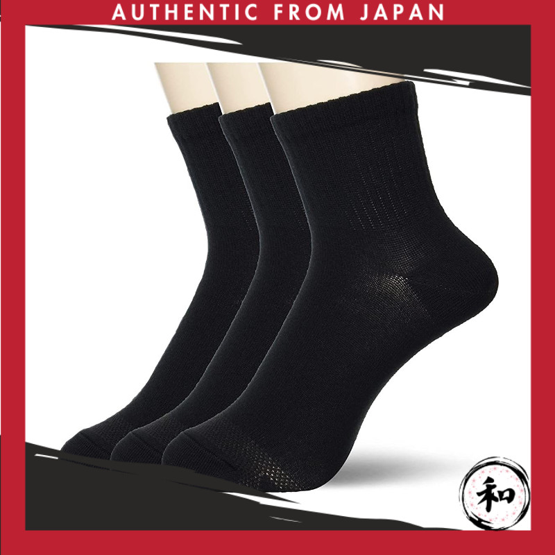[Okamoto] MAENI Socks for Men, 3-Pack/7-Pack — Advanced Deodorizing, Quick-Dry Sweat Absorption — Sp