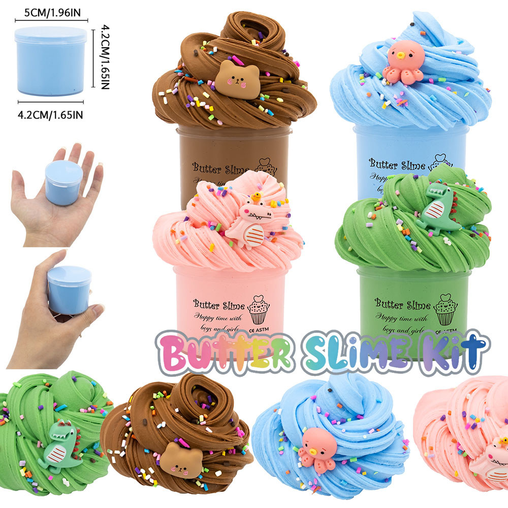 ไอศกรีมเมือก Diy ของเล่นน่ารักการ์ตูนสัตว์ตกแต่งผ่อนคลาย ASMR Entertainment Toy
