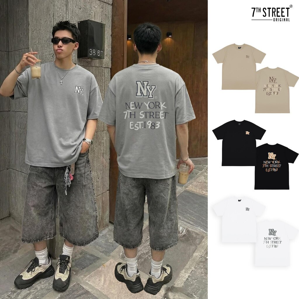เสื้อโอเวอร์ไซส์ 7th Street ผ้า cotton100% ระบายความร้อนดีมาก ผ้าหนาอยู่ทรง แพทเทิร์นสไตล์ยุค90‘s ทร