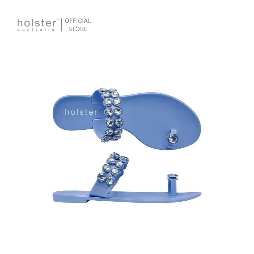 Holster รองเท้าแตะผู้หญิง Bejewelled Solid สี Blue