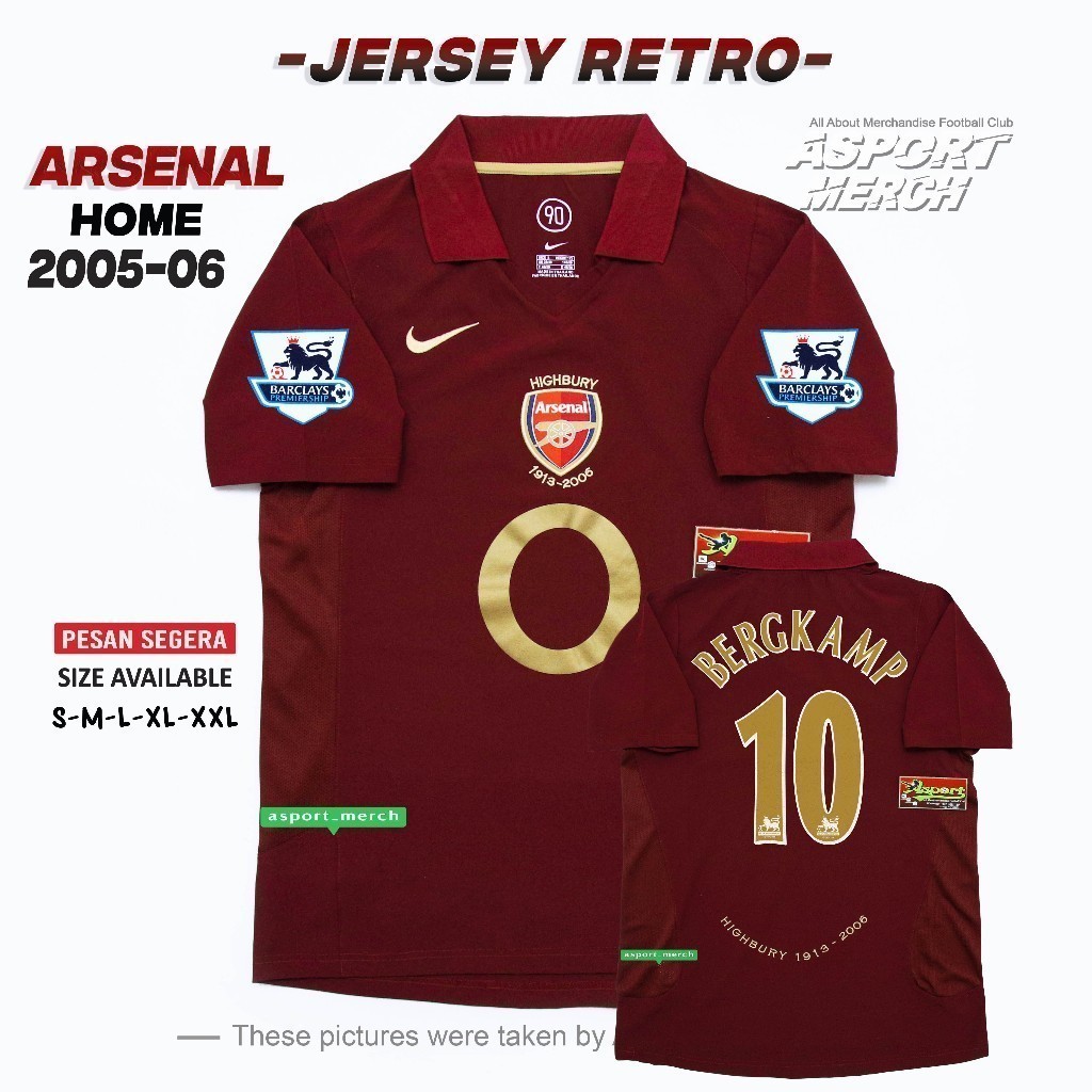 ARSENAL HOME RETRO JERSEY 2005 2006 ARSENAL HOME 05 06