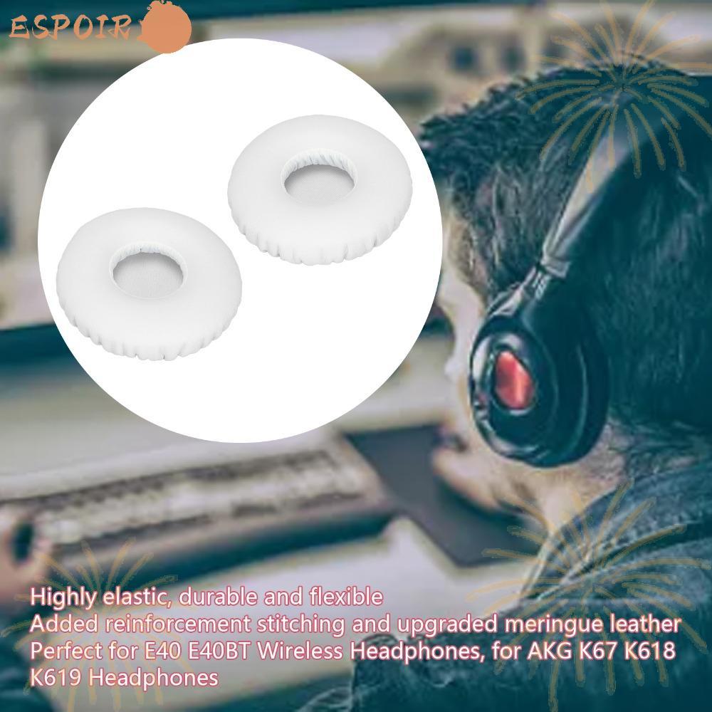 ESPOIR1 2PCS แผ่นรองหูฟังแยกเสียงรบกวน,หนังนุ่มสบายเปลี่ยนแผ่นรองหูฟัง,สําหรับ E40 E40BT หูฟังไร้สาย