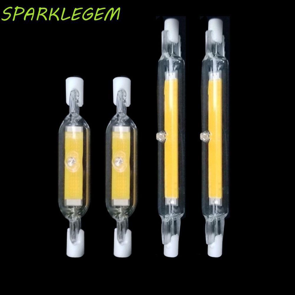SPARKLEGEM R7S หลอดโคมไฟ,หรี่แสงได้ 110v/220v COB Tube Bulb, Retro 360 Glow เปลี่ยนบาร์
