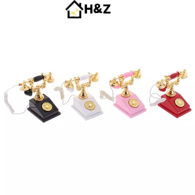 H & Z โทรศัพท์ย้อนยุคจิ๋ว 1:12 สำหรับตุ๊กตา thumbnail 7