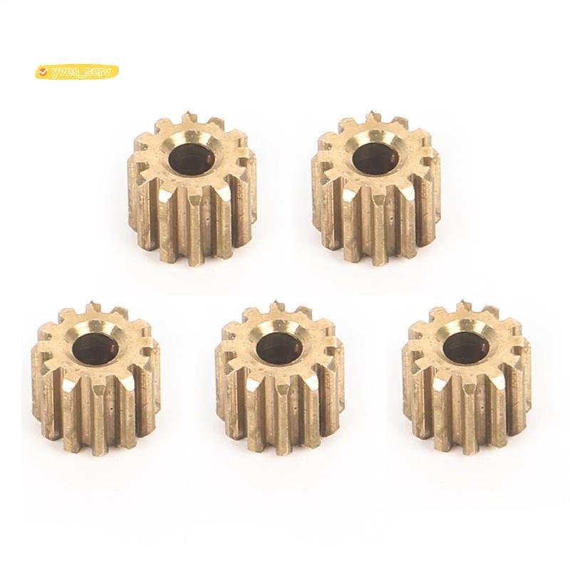 yves_service5Pcs 12T ทองเหลือง Pinion เกียร์มอเตอร์เกียร์สําหรับ D12 D42 1/10 RC รถอะไหล่อะไหล่อุปกร