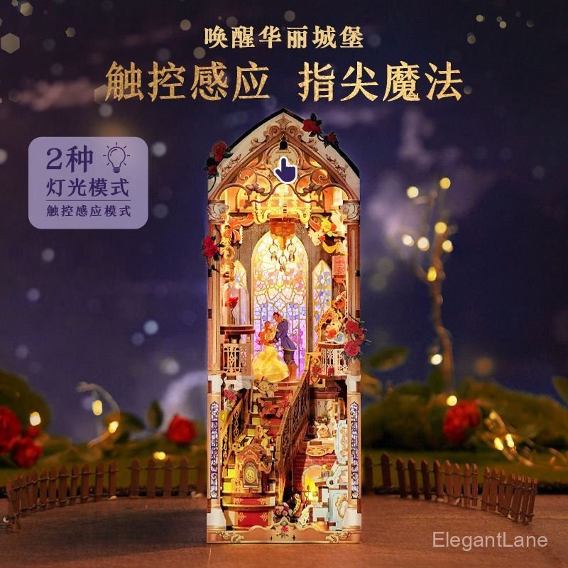 สนุก Bookend Handmade ไม้ diy Building Block ของเล่นสามมิติประกอบ Induction Hut รุ่นของขวัญวันเกิดวันหยุดของขวัญ