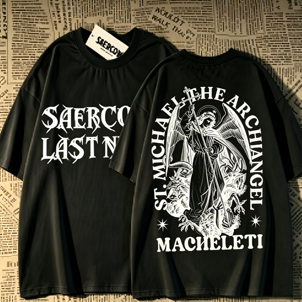 【ส่งจากไทย】เสื้อยืดลําลอง แขนสั้น คอกลม พิมพ์ลายตัวอักษร แฟชั่นสําหรับผู้ชาย และผู้หญิง