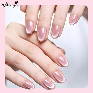 Monja Nail Art UV Gel Cat Eye Polish พร้อมแปรงปากกาลูกปัดแม่เหล็กขนาดเล็ก 6in1 One Step Magnetic นักเรียน Gradient Effect มัลติฟังก์ชั่นแบบพกพา Cat-eye DIY เล็บออกแบบเครื่องมือ
