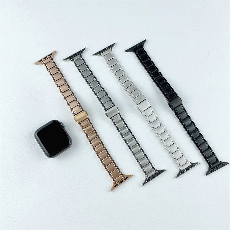 เหมาะสําหรับ Apple 789th Generation Smart Watch เอวเล็กสามสายโลหะ iWatc se10 สาย Readystock9999