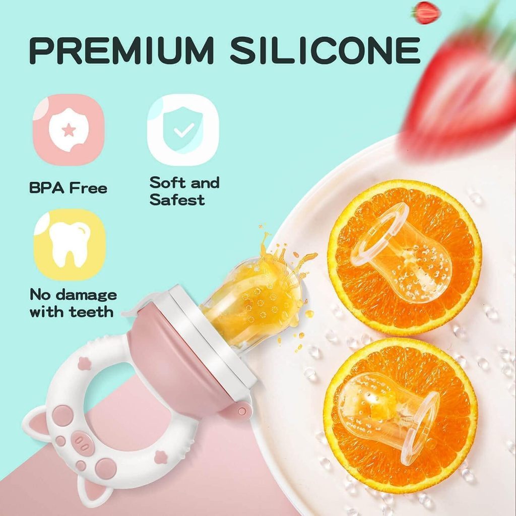 [พร้อมส่ง] จุกดูดผลไม้ ซิลิโคนนิ่ม BPA Free จุกดูดผลไม้เด็ก ตาข่ายใส่ผลไม้ แก้คันเหงือก สำหรับเด็ก 4 เดือนขึ้นไป