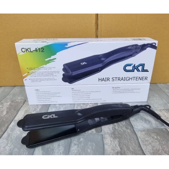 พร้อมส่ง 🎯 เครื่องหนีบผม CKL-412 HAIR STRAIGHTENER เครื่องหนีบผมตรงไฟฟ้า ปรับความร้อน4ระดับ หน้าหนีบกว้าง