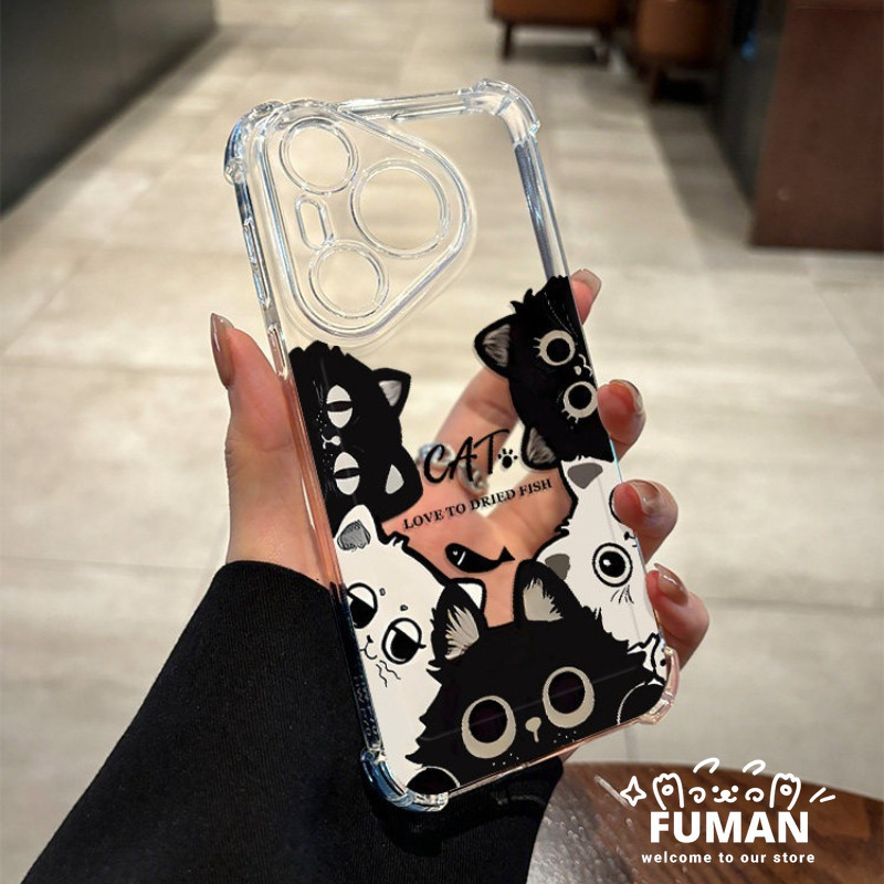 น่ารักสีขาวสีดําแมวเคสโทรศัพท์สําหรับVivo Y33 Y32 Y31 Y31D Y30 Y29 Y29T Y29S Y28 Y28S Y27 Y27S Y22 Y