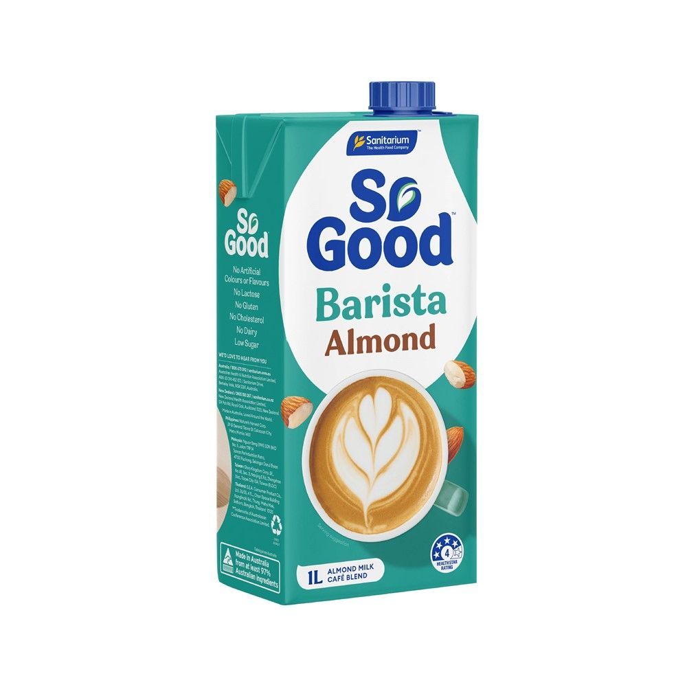 [สินค้าส่งด่วน] โซกูดบาริสต้าอัลมอนด์มิลค์ 1 ลิตร SO GOOD BARISTA ALMOND MILK 1 L.