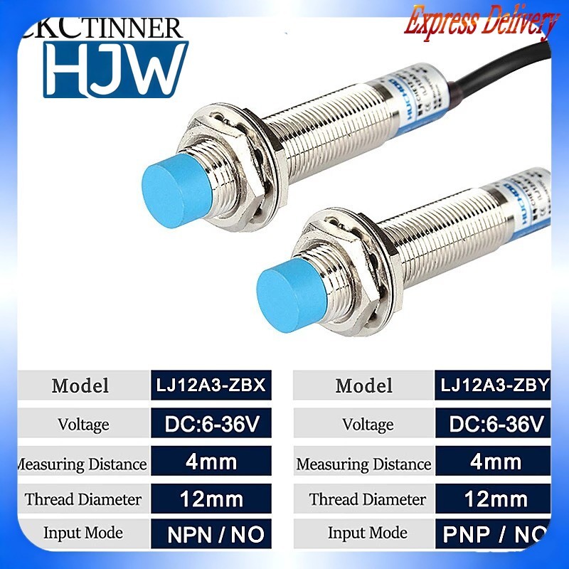 LJ12A34Z/BX/BY Proximity Switch โฟโตอิเล็กทริคสวิตช์เซ็นเซอร์ NPN PNP เซ็นเซอร์โลหะสามสาย