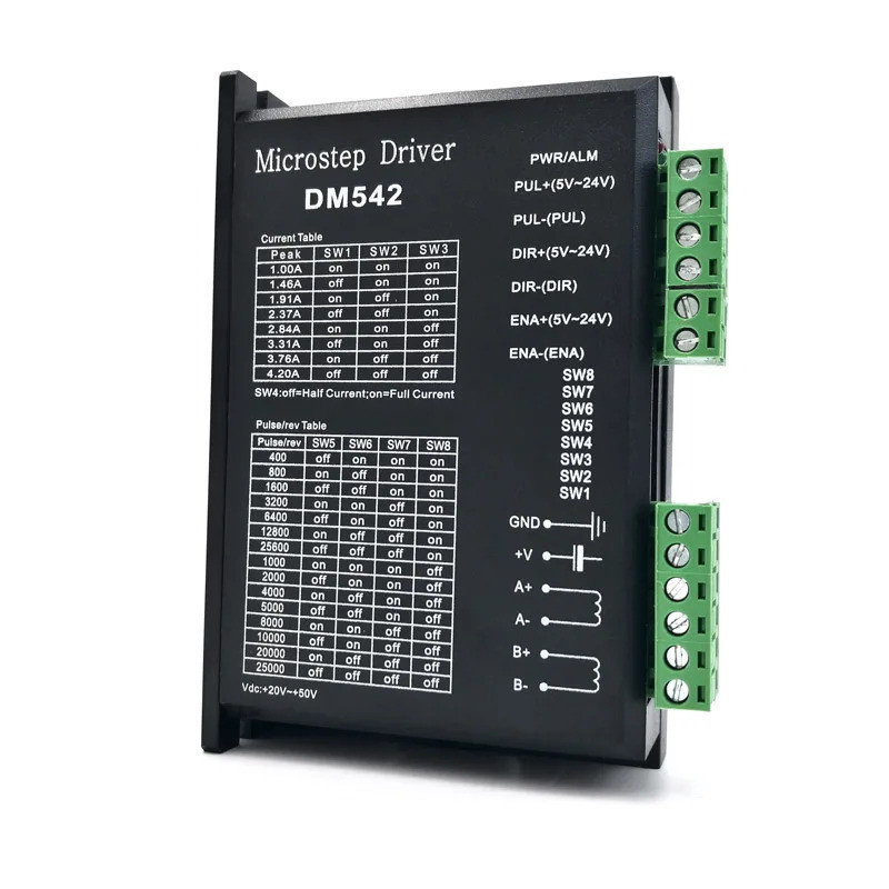 DM542 Stepper Motor Controller สําหรับ 57 86 Series 2 เฟส Stepper Motor Driver 18-48 VDC Nema17 Nema