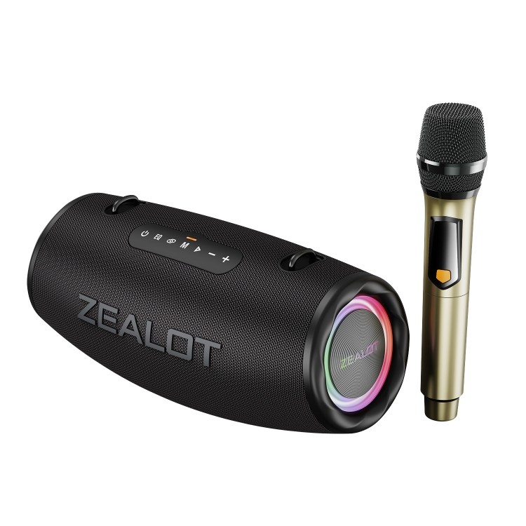 มาใหม่ Zealot S87M 80W แบบพกพากลางแจ้ง RGB ลําโพงบลูทูธพร้อมไมโครโฟน S87 + 1 ไมค์