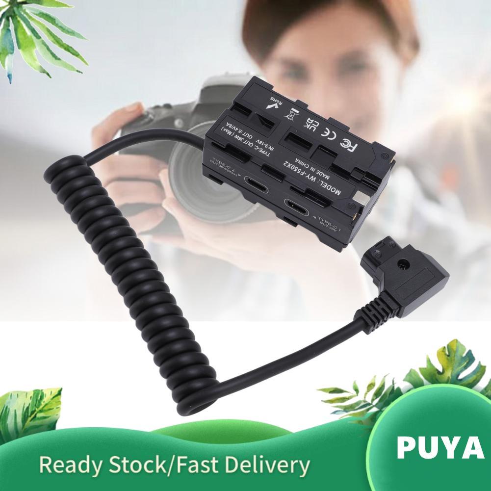Puya Puya D แตะคู่ด้าน Dummy แบตเตอรี่ TAP ม้วนสายไฟ NP F อะแดปเตอร์สำหรับ F550 F750 F970 แบตเตอรี่